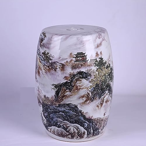 IXMLDAXD Keramikbänke, Keramik-Trommelhocker, nordischer niedriger Hocker, runder Pier, Neuer chinesischer Stil, Schuhwechselhocker, Fußhocker for den Haushalt.(C) von IXMLDAXD