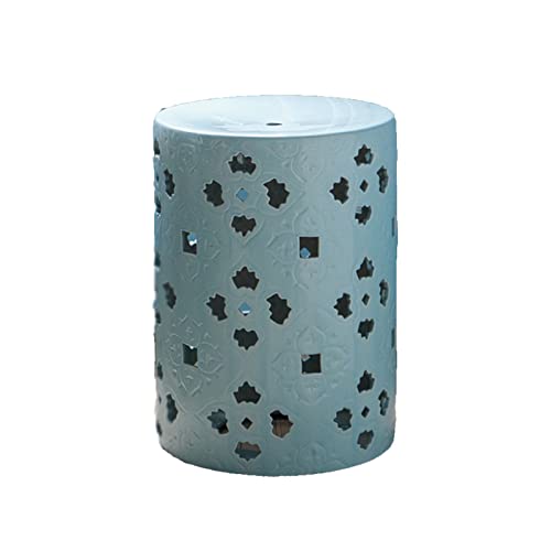 IXMLDAXD Keramikbänke, Ländlicher Neuer chinesischer Stil, hohles Ahornblatt-Muster, Keramik-Trommelhocker, antiker Hocker, bestickter Trommelsteg.(Blue) von IXMLDAXD