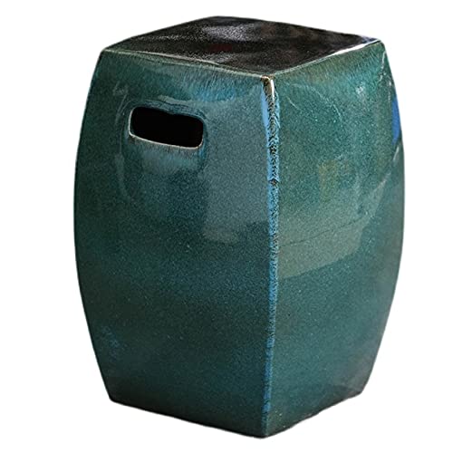 IXMLDAXD Keramikbänke, Neuer quadratischer Keramikhocker im chinesischen Stil, Trommelhocker, Schuhwechselhocker, nostalgischer Retro-Trommelhocker for Lernen von Guzheng.(Blue) von IXMLDAXD