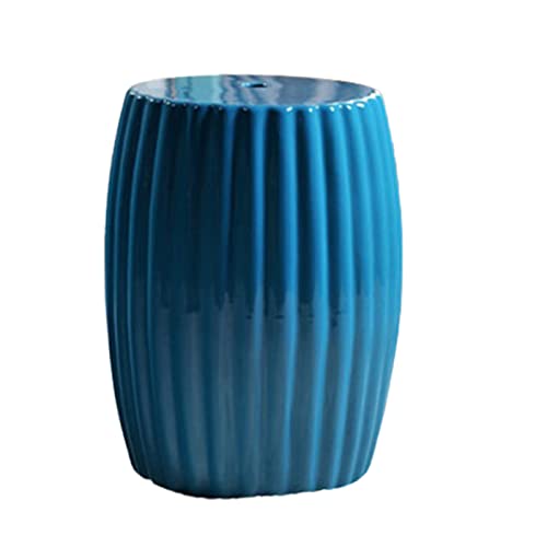 IXMLDAXD Keramikbänke, Wohndekorationen im europäischen Stil, Ankleidehocker, Wohnzimmer-Trommelhocker mit Blumenmuster, Pavillon-Trocknungshocker.(Blue) von IXMLDAXD