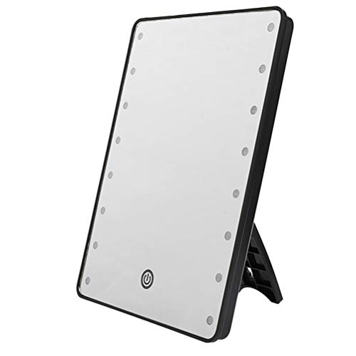 IXMLDAXD Kosmetikspiegel, Schminkspiegel mit 16 LEDs, Kosmetikspiegel Touch-Dimmer-Schalter, batteriebetriebener Ständer for die Tischplatte(Black) von IXMLDAXD
