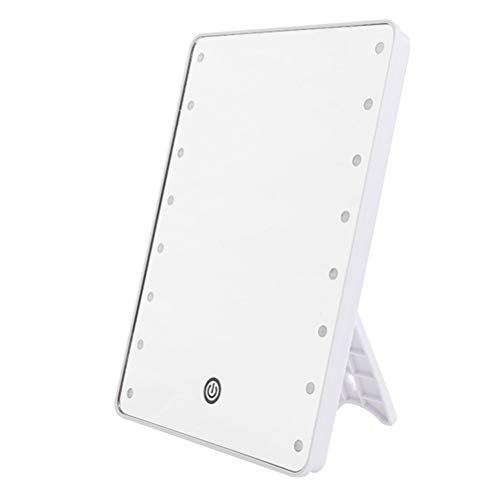 IXMLDAXD Kosmetikspiegel, Schminkspiegel mit 16 LEDs, Kosmetikspiegel Touch-Dimmer-Schalter, batteriebetriebener Ständer for die Tischplatte(White) von IXMLDAXD