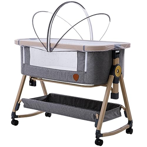 IXMLDAXD Stubenwagen, Verstellbares Nachtbett, bewegliche Multifunktionswiege mit großem Bett und Moskitonetz, Babywiege for Neugeborene, Typ A(Type B) von IXMLDAXD