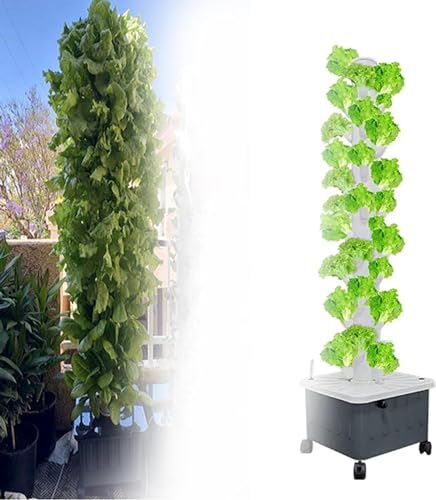 IXMLDAXD Wasserpflanzen, 15-stöckiges 45-Loch-Hydroponik-Turm-Set, Aquaponik-Anbausystem, vertikales Hydroponik-Anbausystem for den Garten, Gewächshaus for Bauernhof von IXMLDAXD