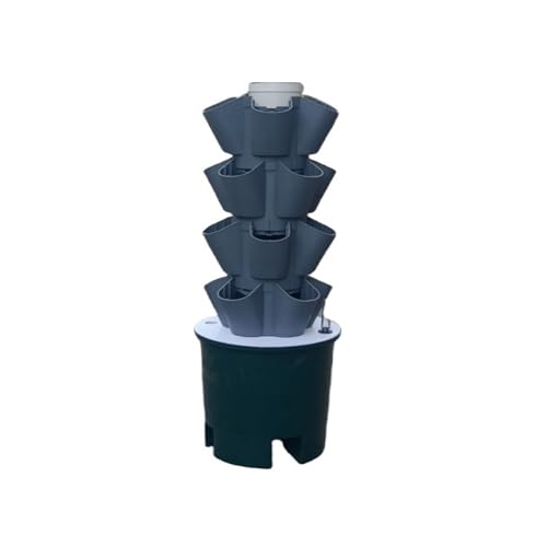 IXMLDAXD Wasserpflanzen, Hydrokulturturm, Hydroponisches Anbausystem, Vertikaler Anbauturm for Gewächshäuser im Hausgarten-Bauernhof, for Kräuter, Früchte(Grey,4 Layer) von IXMLDAXD