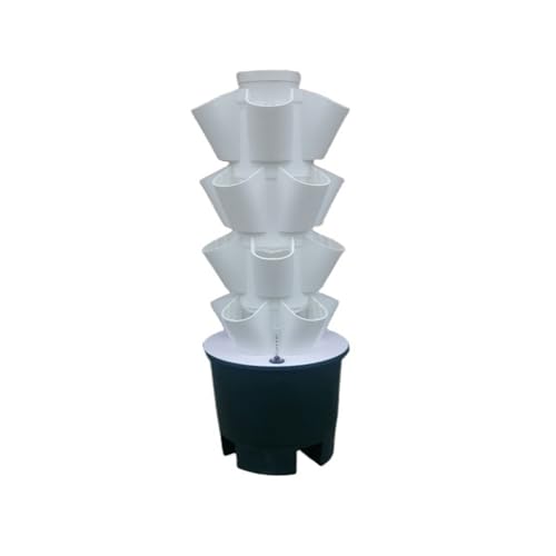 IXMLDAXD Wasserpflanzen, Hydrokulturturm, Hydroponisches Anbausystem, Vertikaler Anbauturm for Gewächshäuser im Hausgarten-Bauernhof, for Kräuter, Früchte(White,4 Layer) von IXMLDAXD