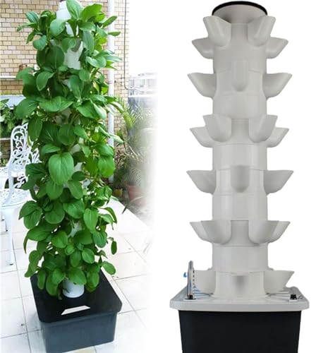 IXMLDAXD Wasserpflanzen, Hydroponisches Anbausystem for Kräuter, Obst und Gemüse im Innenbereich, Aeroponischer Turmgarten mit Befeuchtungspumpe, Adapter IXMLDAXD Wasserpflanzen, Hydroponisches Anbausystem for Kräuter, Obst und Gemüse im Innenbereich, Aeroponischer Turmgarten mit Befeuchtungspumpe, Adapter von IXMLDAXD