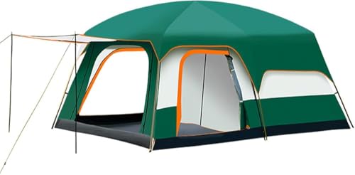 IXMLDAXD Zelt, Luxuriöses Zelt for Camping, Raum for 4–12 Personen, großes Familienzelt mit 2 Schlafzimmern und 1 Wohnzimmer-Design(Green,L) von IXMLDAXD