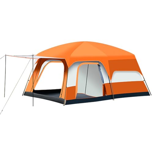 IXMLDAXD Zelt, Luxuszelte for Camping, großes Familienzelt mit Zimmern for 4–12 Personen, Design mit Zwei Schlafzimmern und einem Wohnzimmer(Orange,L) von IXMLDAXD