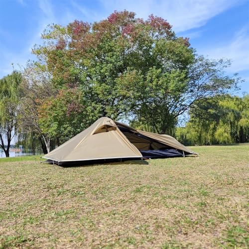 IXMLDAXD Zelt, Robustes Rucksackzelt mit Aluminiumstangen, tragbares Vordach for 1 Person, multifunktionaler, Leichter Outdoor-Unterschlupf for Camping(Brown) von IXMLDAXD