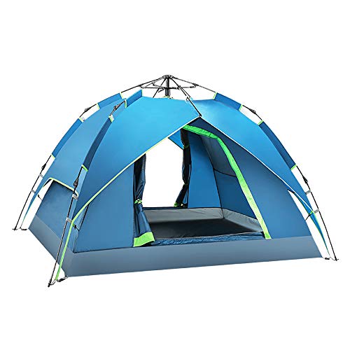 IXMLDAXD Zelt, Zelt klappt automatisch auf, Campingzelte, Strandzelte, 3–4 Personen und Schutz, Familienzelte, Outdoor-Camping-Wandern.-blau1(Blue) von IXMLDAXD
