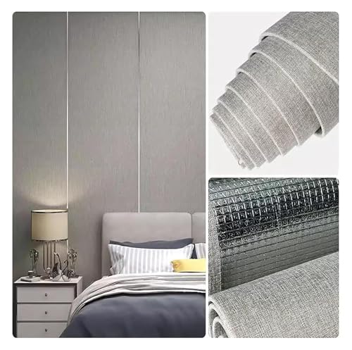 IXMLDAXD selbstklebende Tapete, Schäl- und Klebebretter for die Wand, Wandpaneele aus Leinenstoff for die Innenwanddekoration(Medium Grey) von IXMLDAXD