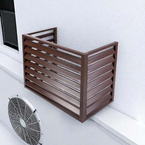 Kondensatorabdeckung, Aluminium Air Conditioning Rack Privacy Fence Outdoor Condenser Protective Cover Foliage Wee(Brown,110x60x80cm) von IXMLDAXD