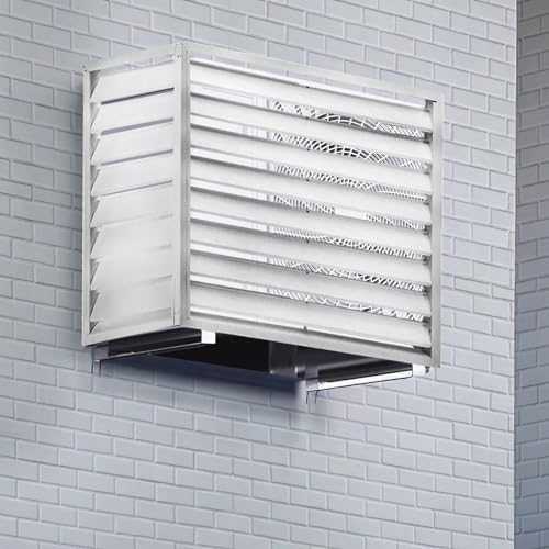 Kondensatorabdeckung, Aluminium Air Conditioning Rack Privacy Fence Outdoor Condenser Protective Cover Foliage Wee(White With Top,100x50x70cm) von IXMLDAXD