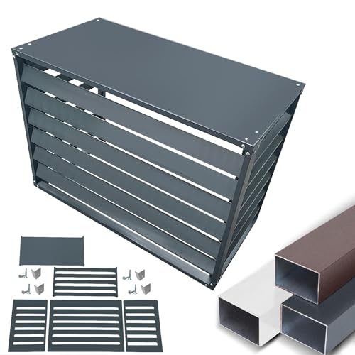 Kondensatorabdeckung, Aluminium zur Geräuschreduzierung und wasserdichten Schutz, 3 Farben(Grey With Top,100x50x70cm) von IXMLDAXD