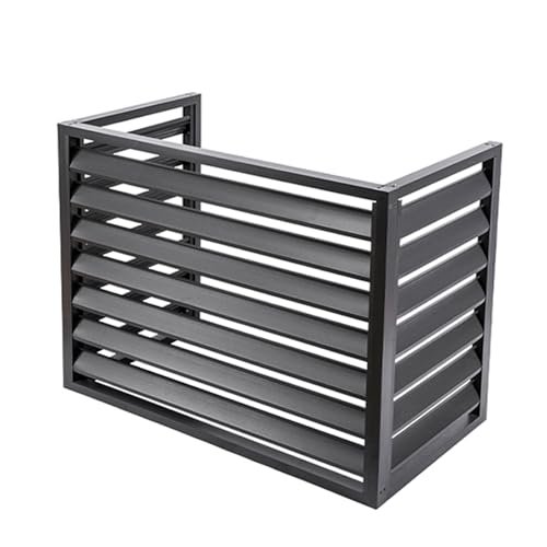 Kondensatorabdeckung, Brauner Sichtschutzzaun for Schutz bei jedem Wetter. Robuste Aluminium-Abdeckung for Klimaanlagen im Außenbereich. Anti-Diebstahl-Design. Braune Farbe(Gray 3 Side,3p) von IXMLDAXD