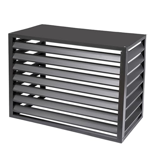 Kondensatorabdeckung, Brauner Sichtschutzzaun for Schutz bei jedem Wetter. Robuste Aluminium-Abdeckung for Klimaanlagen im Außenbereich. Anti-Diebstahl-Design. Braune Farbe(Gray 4 Side,1.5p) von IXMLDAXD