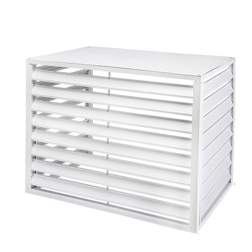 Kondensatorabdeckung, Brauner Sichtschutzzaun for Schutz bei jedem Wetter. Robuste Aluminium-Abdeckung for Klimaanlagen im Außenbereich. Anti-Diebstahl-Design. Braune Farbe(White 4 Side,3p) von IXMLDAXD