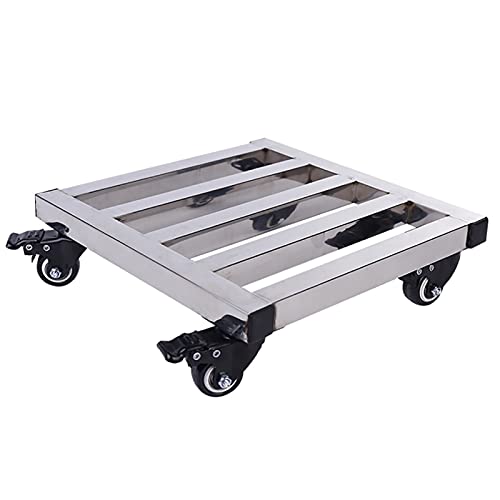 Pflanzen-Platten, Blumentopf-Caddy aus Metall mit rollenden Rädern, robuster, quadratischer Eisen-Pflanzen-Caddy mit 360° feststellbaren Lenkrollen, bewegliches Blumentopf-Tablett for den Innen- und A von IXMLDAXD