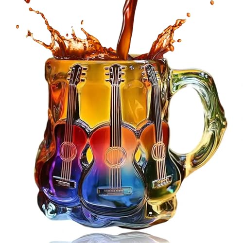 IXPIUZB 3D Bemalte buchbecher glas, Lackierter buchbecher neuheit lesen kaffeetasse Farbenfrohe Bücher Saftbecher Mit Griff Büchertassen Für Buchliebhaber Lehrer Literarische Freunde von IXPIUZB