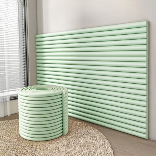 IXPIUZB 3D-Wandpolsterpaneele, selbstklebend, abziehen und aufkleben, dekorativer Schutz für Schlafzimmer, Büro, Heimkino, Kopfteil (Grün, 60 x 200 cm) von IXPIUZB