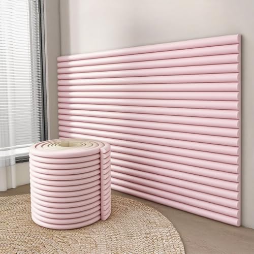 IXPIUZB 3D-Wandpolsterpaneele, selbstklebend, abziehen und aufkleben, dekorativer Schutz für Schlafzimmer, Büro, Heimkino, Kopfteil (Rosa, 40 x 200 cm) von IXPIUZB