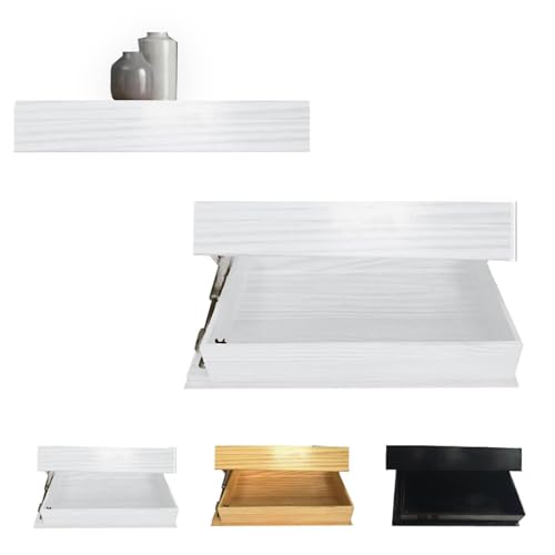 IXPIUZB Designer Regal mit geheimfach modernes wandboard mit verstecktem Fach möbel mit verstecktem geheimfach verdecktes schwebendes Regal aus Holz für Wohnzimmer, Büro, Schlafzimmer von IXPIUZB