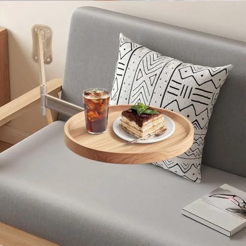 IXPIUZB Kleiner runder Tisch zur wandmontage, Wand Klapptisch rund einziehbar Verstellbarer schwimmender Schreibtisch für kleine Räume Wandtisch Klappbar für Schlafzimmer, Wohnzimmer von IXPIUZB