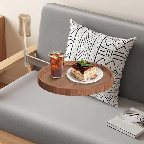 IXPIUZB Kleiner runder Tisch zur wandmontage, Wand Klapptisch rund einziehbar Verstellbarer schwimmender Schreibtisch für kleine Räume Wandtisch Klappbar für Schlafzimmer, Wohnzimmer von IXPIUZB