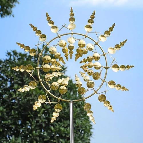 IXPIUZB Windspiel für den Außenbereich, Metall, groß, 360 Grad, kinetischer Wind, magische Metall-Windmühle, Hofkunst, Outdoor und Garten für Terrasse, kinetische Windmühlen, einzigartige Geschenke von IXPIUZB