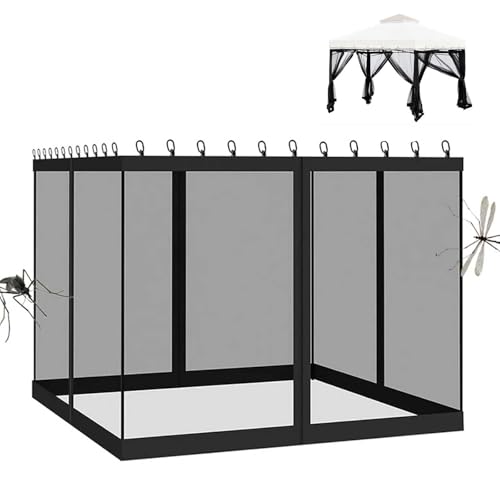 Pavillon-Netz-Ersatz, Outdoor-Pavillon-Überdachung, Moskitonetz, 4-teilige Sichtschutzwände mit Doppelreißverschlüssen für Außenschirme, Garten, Terrassentische (nur Netz) von IXPIUZB