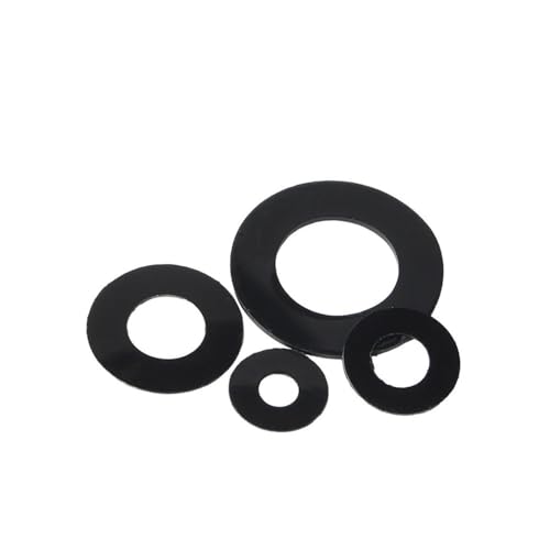 50/100 Stück 0,3/0,5/0,8 mm schwarz/weiß Kunststoff Nylon Ultradünne Unterlegscheibe Flachring Dichtung Unterlegscheibe Dichtung M2 M2,5 M3 M4 M5 M6 M8 M10(Black,M4X8X0.3_50PCS) von IXRRXMLD