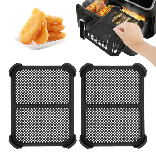 2pcs Heißluftfritteuse Spritzschutz aus Silikon Kompatibel mit Ninja AF400EU AF451EU DZ401 Hitzebeständig bis 240 Grad Celsius Feinmaschiger Spritzschutz Leicht zu Reinigen von IXTIX