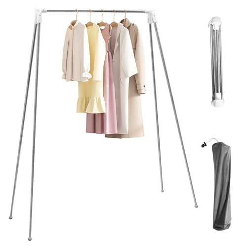 IXTIX Tragbarer Kleiderständer Klappbar und Faltbar Expandieren 143 * 90 * 46cm Kleiderständer Zusammenklappbar Kleiderständer Klein zum Tanzen, Reisen, Camping, Trocknen, Drinnen und Draußen von IXTIX