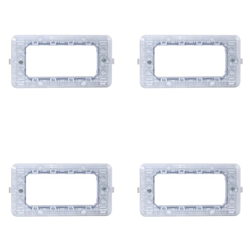 IXTRIMA Halterung für Bticino Matix 4 Module, Rahmen Halterung für Box 502-506 (Set mit 10/4 Stück, Transparent, Kunststoff, Breite: 13.3 cm, Höhe: 7.4 cm) von IXTRIMA