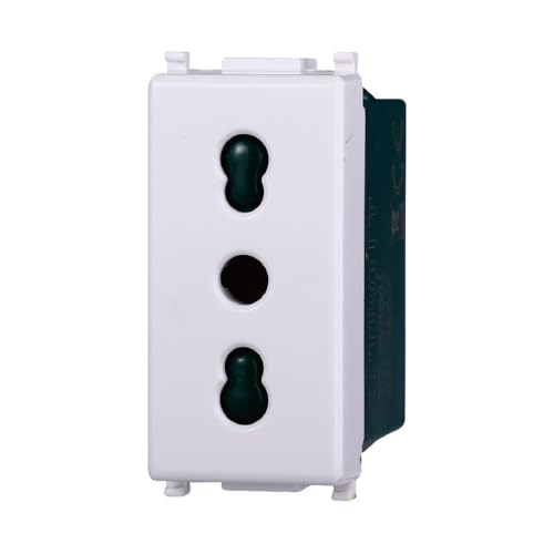 IXTRIMA 2-fach-Steckdose kompatibel mit Plana 2P+T 10/16A 250V Farbe weiß EV2001 von IXTRIMA