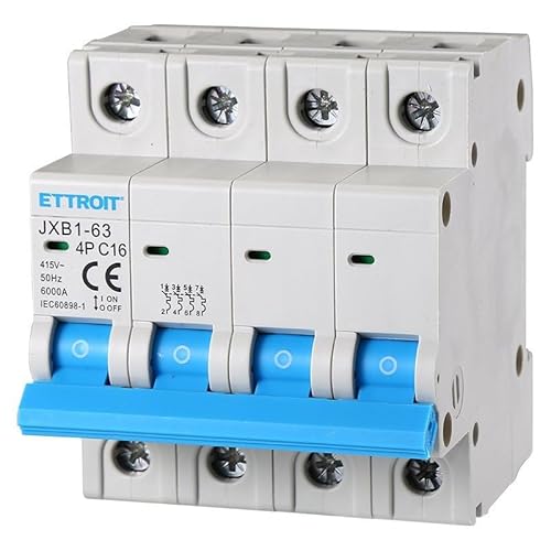IXTRIMA Automatischer Leitungsschutzschalter 4P 16A 380V 6kA MCB C16 belegt 4 DIN-Module von IXTRIMA