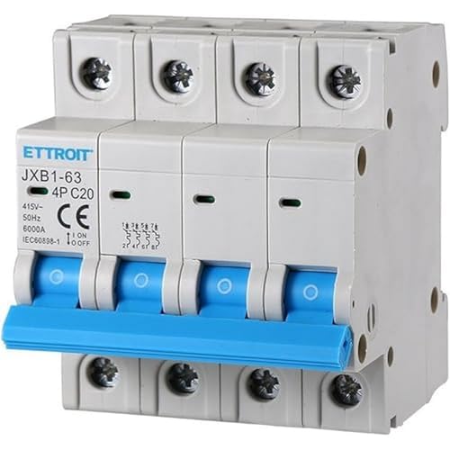 IXTRIMA Automatischer Leitungsschutzschalter 4P 20A 380V 6kA MCB C20 belegt 4 DIN-Module von IXTRIMA