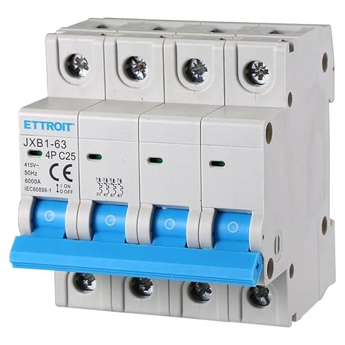 IXTRIMA Automatischer Leitungsschutzschalter 4P 25A 380V 6kA MCB C25 belegt 4 DIN-Module von IXTRIMA