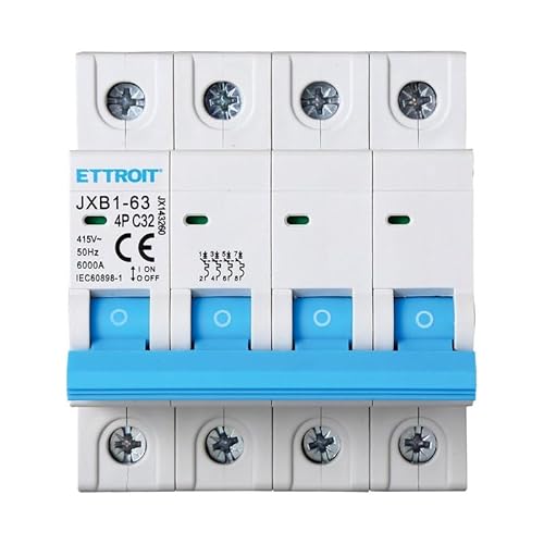 IXTRIMA Automatischer Leitungsschutzschalter 4P 32A 380V 6kA MCB C32 belegt 4 DIN-Module von IXTRIMA