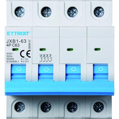 IXTRIMA Automatischer Leitungsschutzschalter 4P 63A 380V 6kA MCB C63 belegt 4 DIN-Module von IXTRIMA