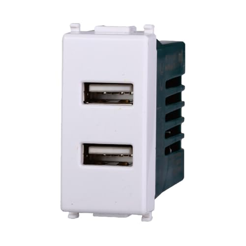 IXTRIMA Doppel-Ladegerät, Typ-A und Typ-C, 5 V 2,1 A, Weiß, Set 1 Stück und 4 Stück (Doppel-USB-A, 1) von IXTRIMA