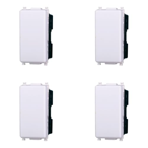 IXTRIMA Einpoliger Schalter 1P 16A kompatibel Plana Farbe Weiß EV0401 Kit 4 Stück von IXTRIMA