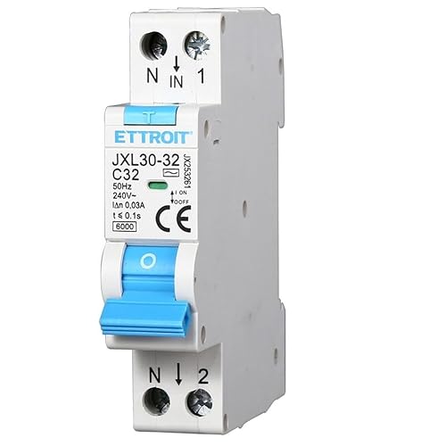 IXTRIMA Leistungsschalter 1P+N 32A 30mA 220V-6KA 1 Modul 30mA für Hutschiene - Schaltkreisschutz und Systemsicherheit von IXTRIMA