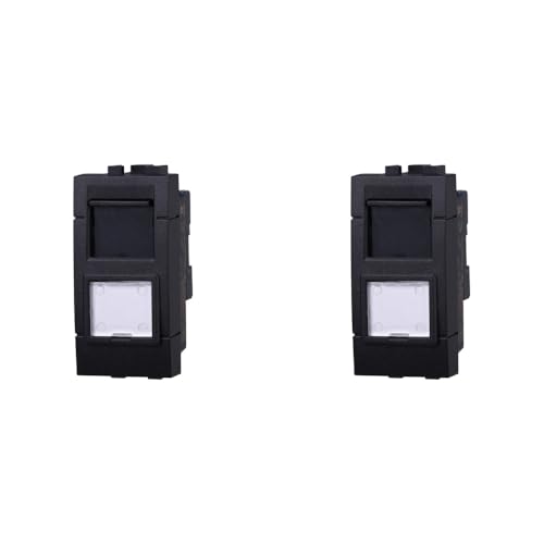 IXTRIMA Netzwerkstecker Datendose RJ45 CAT5E Farbe Schwarz kompatibel mit Bticino Living Light/INTERNATIONAL 2 Stück von IXTRIMA