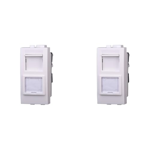 IXTRIMA Netzwerkstecker Datendose RJ45 CAT5E Farbe weiß kompatibel mit Bticino Living Light/INTERNATIONAL 2 Stück von IXTRIMA
