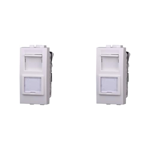 IXTRIMA Netzwerkstecker Datendose RJ45 CAT6 Farbe weiß kompatibel mit Bticino Living Light/International 2 Stück von IXTRIMA