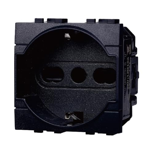 IXTRIMA Schuko Steckdose 2P+T 16A Farbe Schwarz kompatibel mit Bticino Living International/Light 1 Stück IXTRIMA Schuko Steckdose 2P+T 16A Farbe Schwarz kompatibel mit Bticino Living International/Light 1 Stück von IXTRIMA