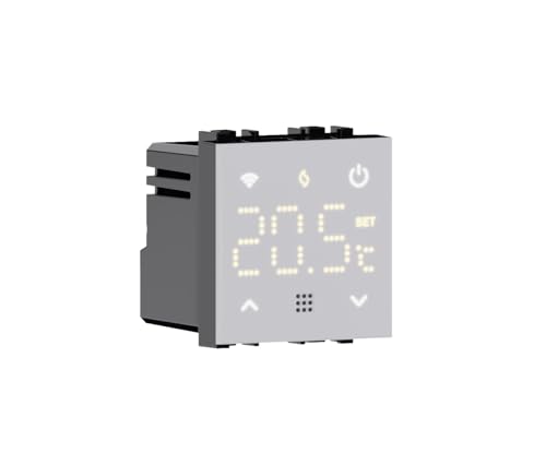 IXTRIMA Unterputz-Thermostat programmierbares Modul 2P 240 V Touch-Display mit Hintergrundbeleuchtung Farbe weiß kompatibel mit Halterungen Bticino Living von IXTRIMA