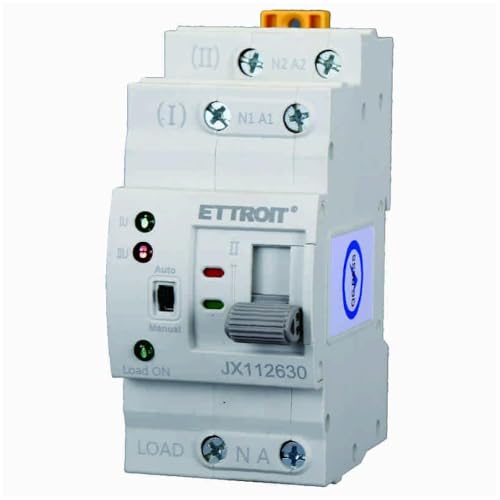 Ixtrima Transferschalter Automatisch/Manuell ATS, 2P 63A 230V einphasig, Modularer DIN-Umschalter für Ups, Photovoltaik, Elektrik von IXTRIMA